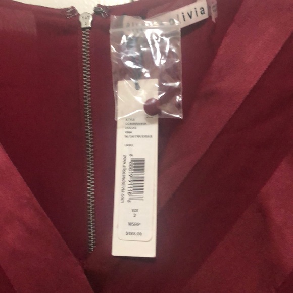 NWT $495 Alice + Olivia Santina Tuck Sleeve Mini Dress in Red - sizes 2 and 4! - Picture 7 of 9